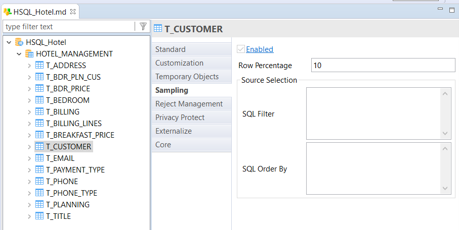 sampling database