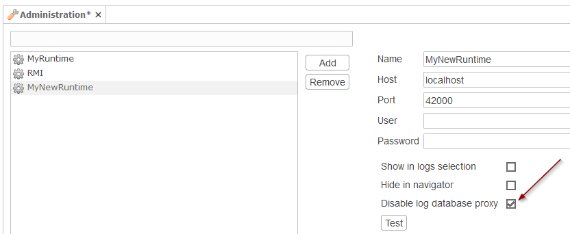 DisableLogDatabase