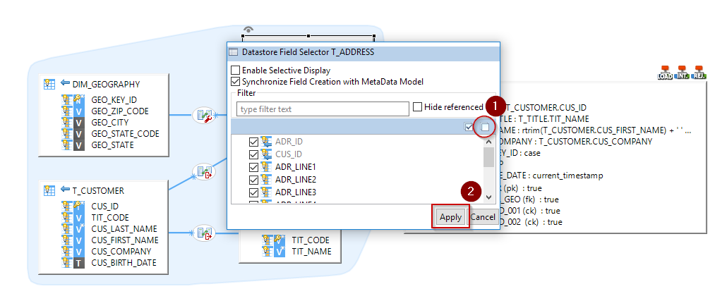 unselect unused fields