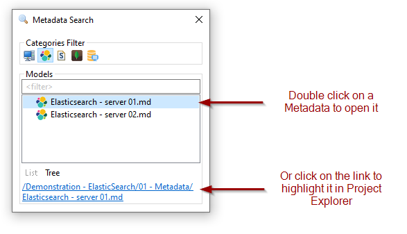 metadata search tool usage