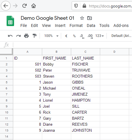 example write mapping result